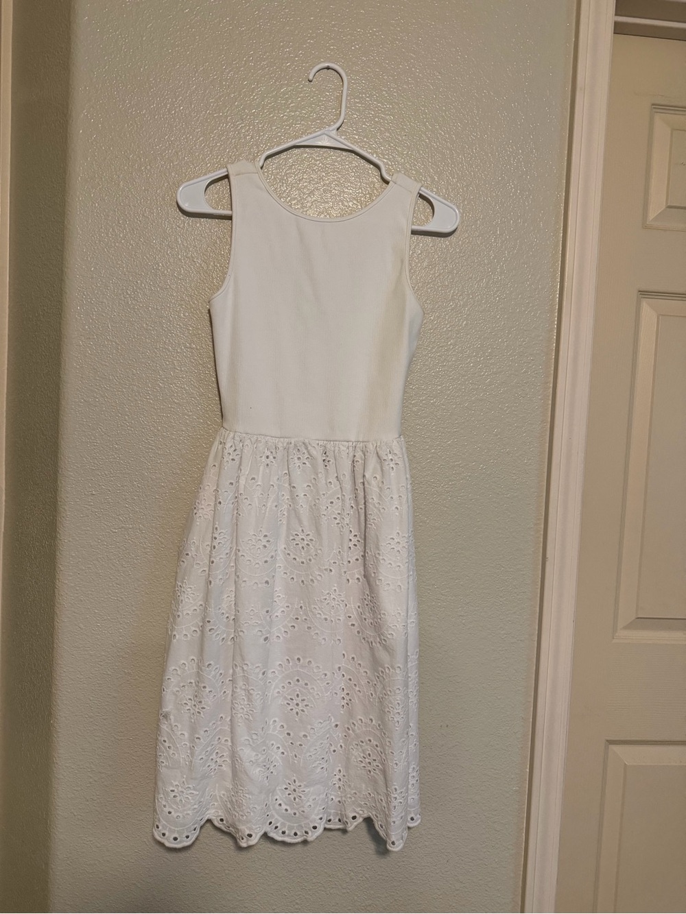 Steve Madden White Eyelet Fit-and-Flare Dress - worn once